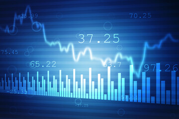 Business Growth graph on technology background, Futuristic raise arrow chart digital transformation abstract technology background. Big data and business growth currency stock and investment economy