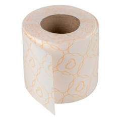 Simple toilet paper on white background