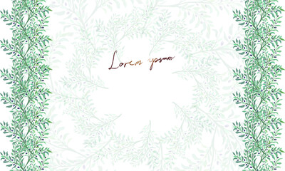 Obraz premium Invitation card olive branches and foliage. Place for your text. Vector illustration.