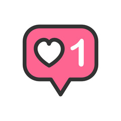 Love filled outline icon