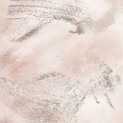 Delicate beige silk design abstract painting background with silver dust.