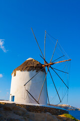 Broken but beautifull windmill in Mykonos island cyclades Greece