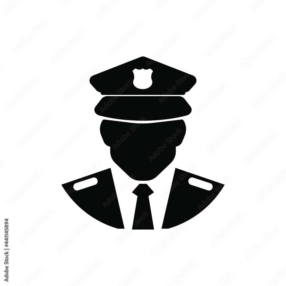 Poster police icon on white background	