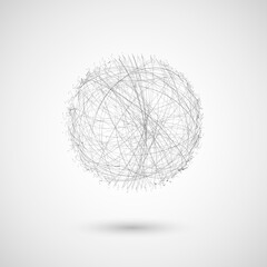 Circle with connected lines. Graphic design for structure innovation matrix. Vector Illustration