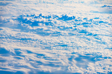View from airplane to clouds