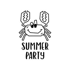 Summer party vector emblem template
