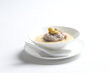 chef braised yam taro paste with gingku nut and coconut milk cream teo chew traditional hot sweet dessert menu