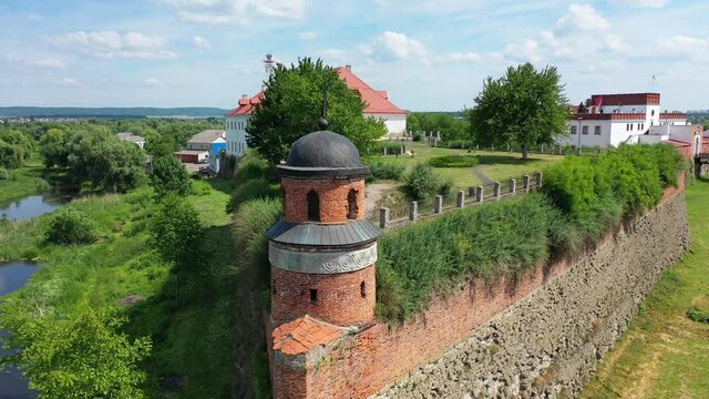 Drone video of Castle in Dubno, Ukraine