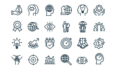 Corporate Development Line Icons vector design 