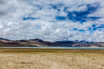 Tso Kar - fluctuating salt lake in Himalayas