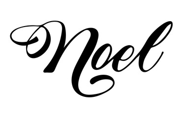 Noel, Christmas in French, isolated vector lettering illustration.