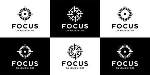Circle line of focus, shoot icon logo collection