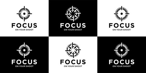 Circle line of focus, shoot icon logo collection