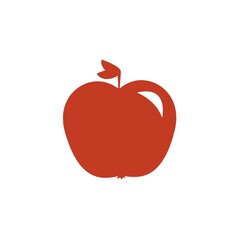 a simple illustration design in the form of a red apple pattern