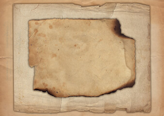 Old vintage rough paper with scratches and stains texture isolated