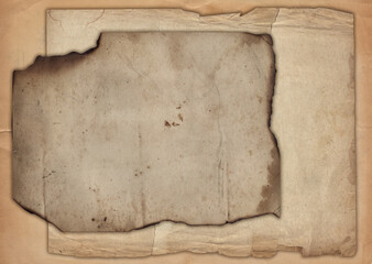 Old vintage rough paper with scratches and stains texture isolated