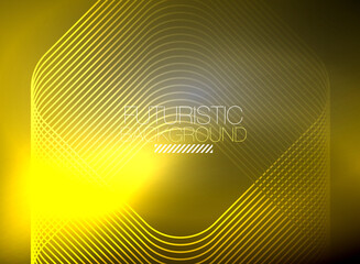 Neon color square shape lines abstract background. Shiny magic energy and motion concept, vector abstract wallpaper background