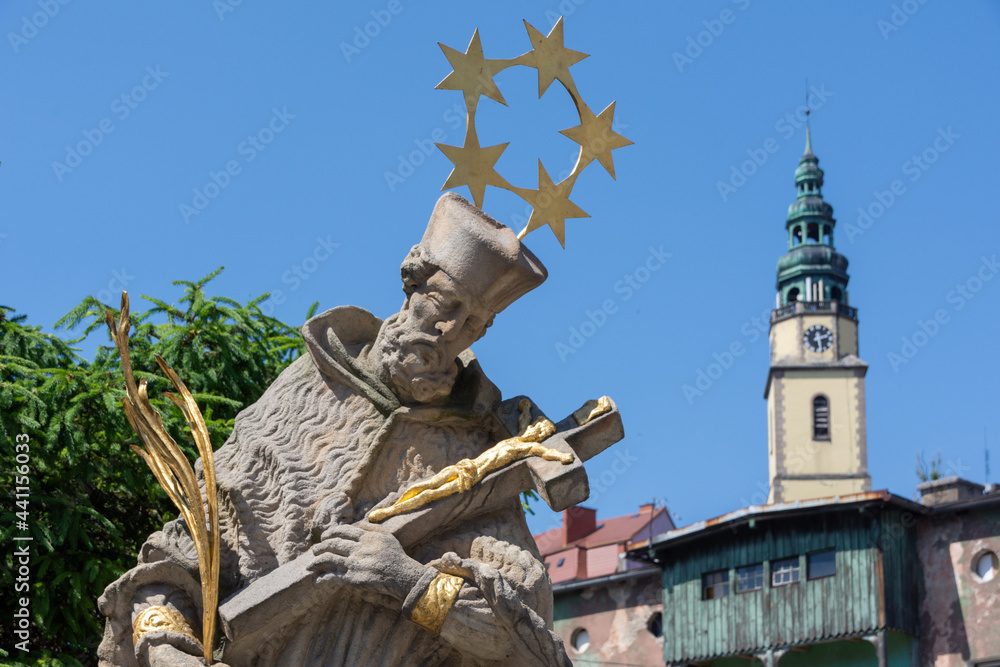 Wall mural St. John of Nepomuk - Bystrzyca Klodzka in Lower Silesia in southern Poland 