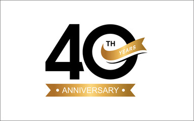 Illustration vector graphic of 40 years anniversary logo design template-05