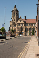 Fototapeta premium Wakefield Country Hall on the blue sky, Wakefield, United Kingdom. 