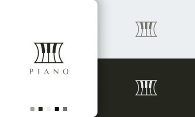 simple and modern piano musician logo or icon