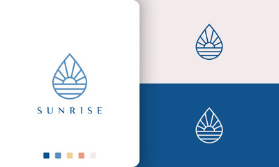 water or pool logo in mono line and modern style