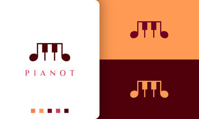 simple and modern piano logo or icon