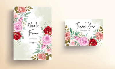 Elegant wedding card floral design