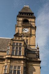 Wakefield town hall clock tower. United Kingdom. 