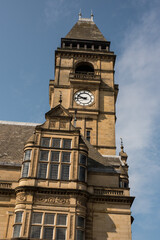 Fototapeta na wymiar Wakefield town hall clock tower. United Kingdom. 