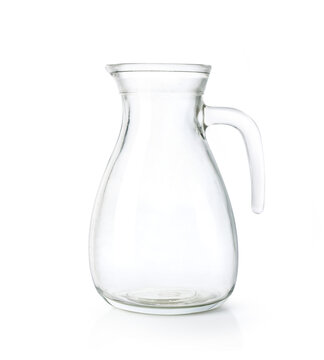 Empty Glass jug isolated on white background. Clipping path.