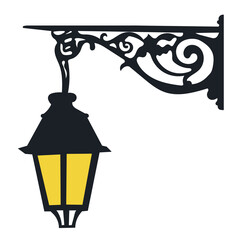 decorative, street, wall lamp isolated