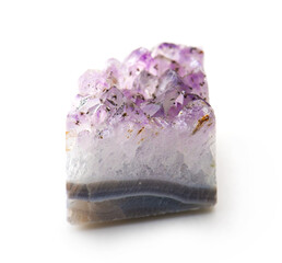 Raw Amethyst, isolated on white