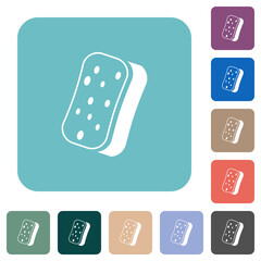 Dishwashing sponge rounded square flat icons