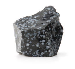 Snow flake obsidian isolated on white.