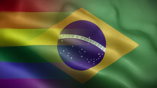 LGBT Brazil Flag Loop Background 4K