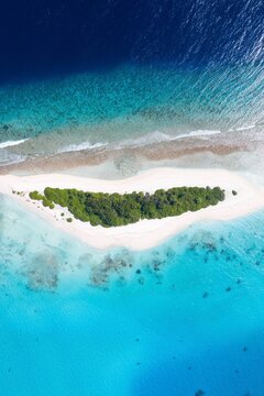 Aerial View Of Island In Sea