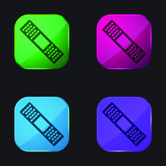 Band Aid four color glass button icon