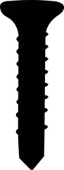 Vector illustration of black silhouette of a screw bolt