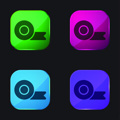 Adhesive Tape four color glass button icon