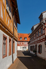 Gasse in der Altstadt von Dieburg in Hessen, Deutschland 