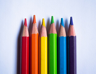colored pencils for drawing isolated on a white background
