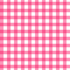 Pink geometric gingham seamless pattern. Checked endless texture surface design. Checkwork boundless background for textile, napery, tablecloth, stationery, paper wrap, flyer, advertisement, package