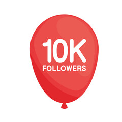 followers 10k in balloon helium