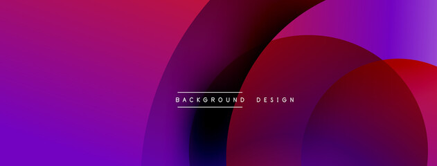 Abstract overlapping lines and circles geometric background with gradient colors