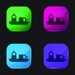 Appetizer four color glass button icon