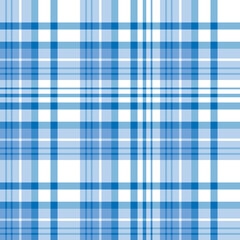 Seamless pattern in blue and white colors for plaid, fabric, textile, clothes, tablecloth and other things. Vector image.