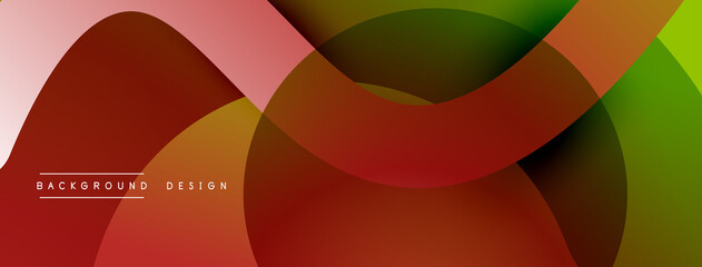 Abstract overlapping lines and circles geometric background with gradient colors