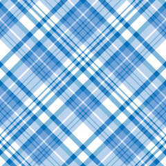 Seamless pattern in blue and white colors for plaid, fabric, textile, clothes, tablecloth and other things. Vector image. 2