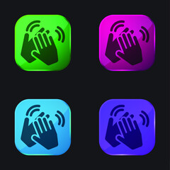 Fototapeta premium Applause four color glass button icon